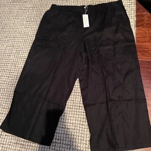 Eileen Fisher Black Wide Leg Pants 2X. 100% Organic Linen
